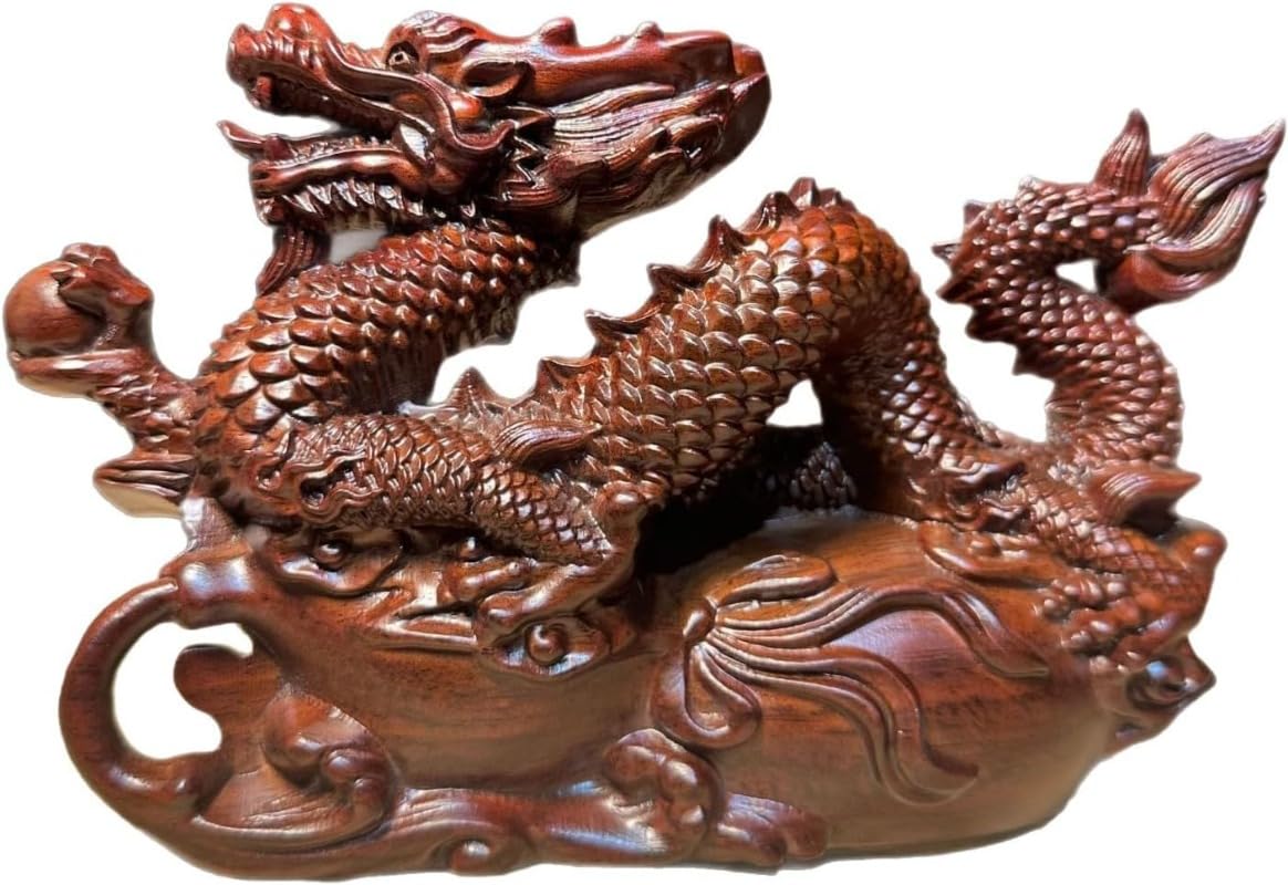 ドラゴン　木彫り　置物　龍　竜　木製　彫刻 工芸品　アンティーク　日本　開運 Amazon.co.jp: 大開運 龍 置物木彫刻 龍の飾り 木製 ドラゴン置物 伝統